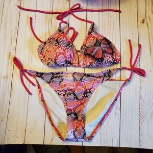 Winky Island Pink butterfly bikini set medium